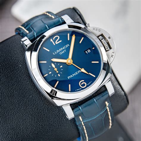 panerai due blue dial|panerai luminor gmt blue dial.